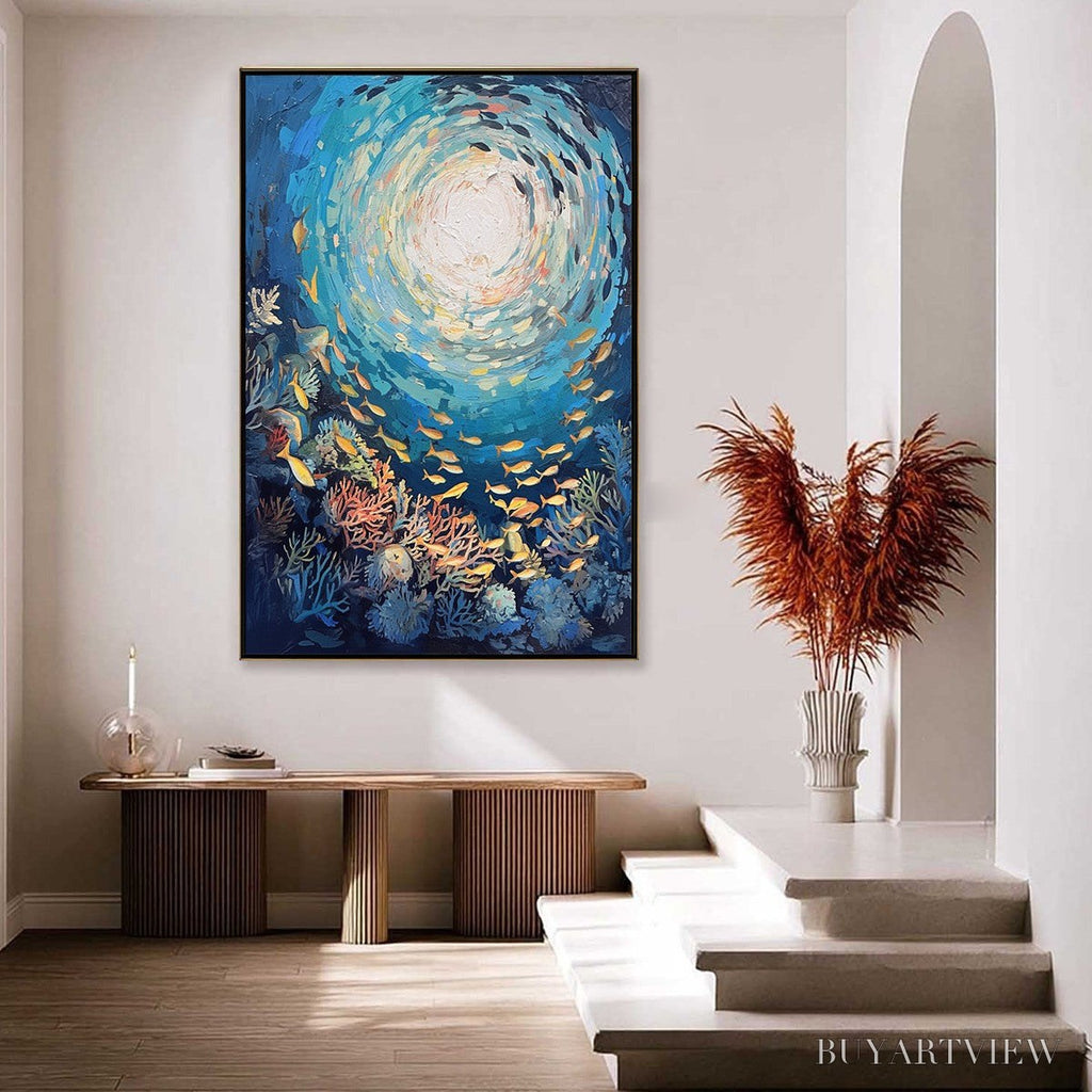 ARTOVITAS Ocean’S Grace – Textured Impasto Seascape Painting - image 5