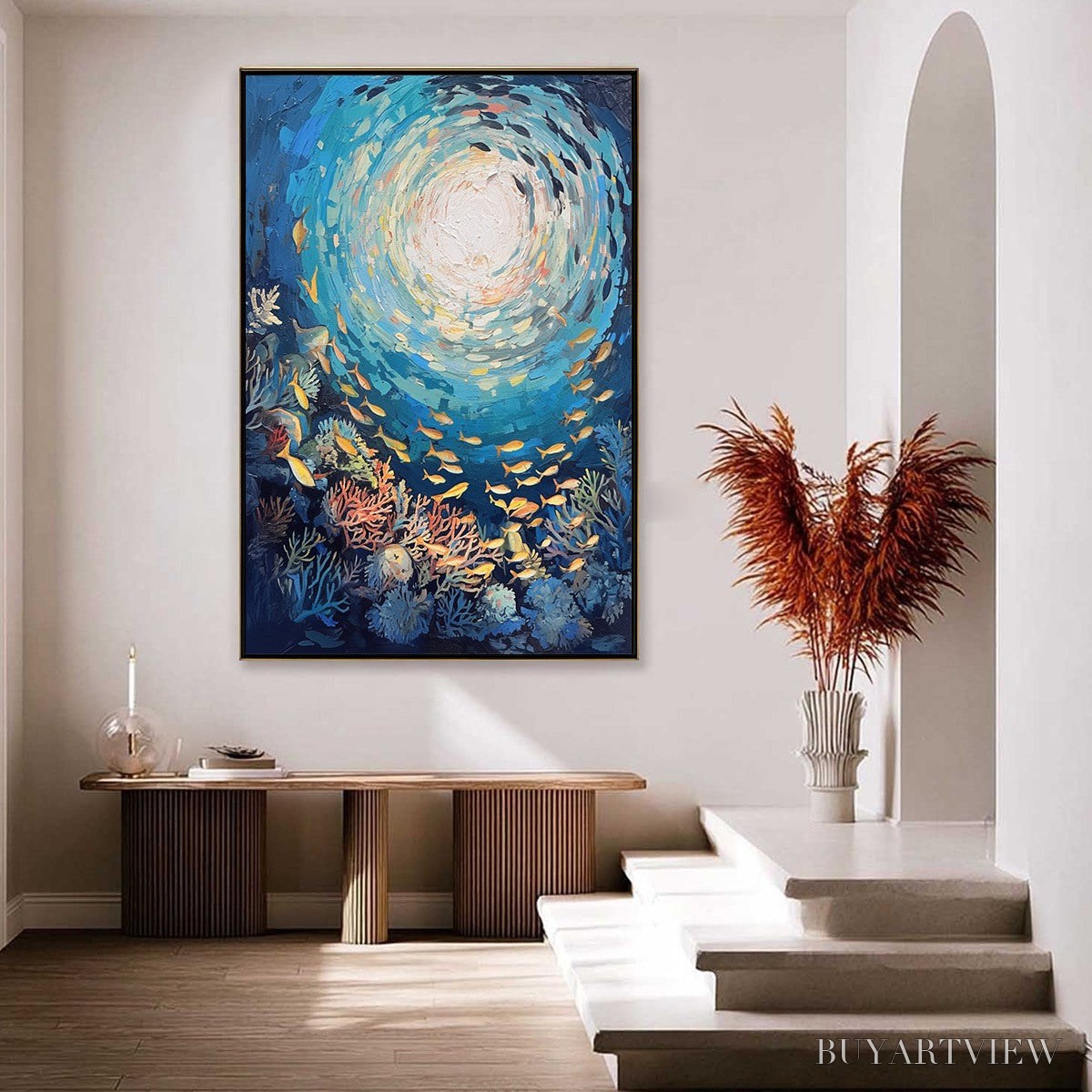 ARTOVITAS Ocean’S Grace – Textured Impasto Seascape Painting - image 5