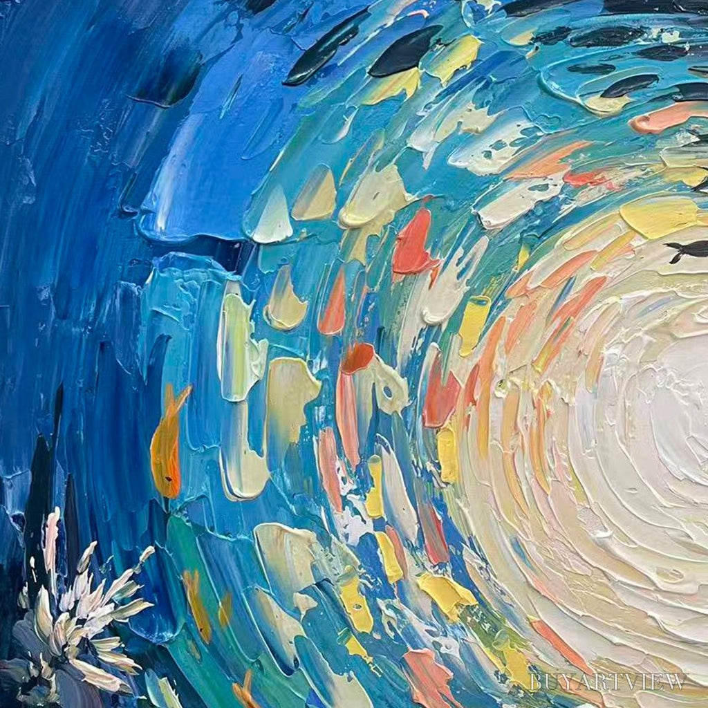 ARTOVITAS Ocean’S Grace – Textured Impasto Seascape Painting - image 6