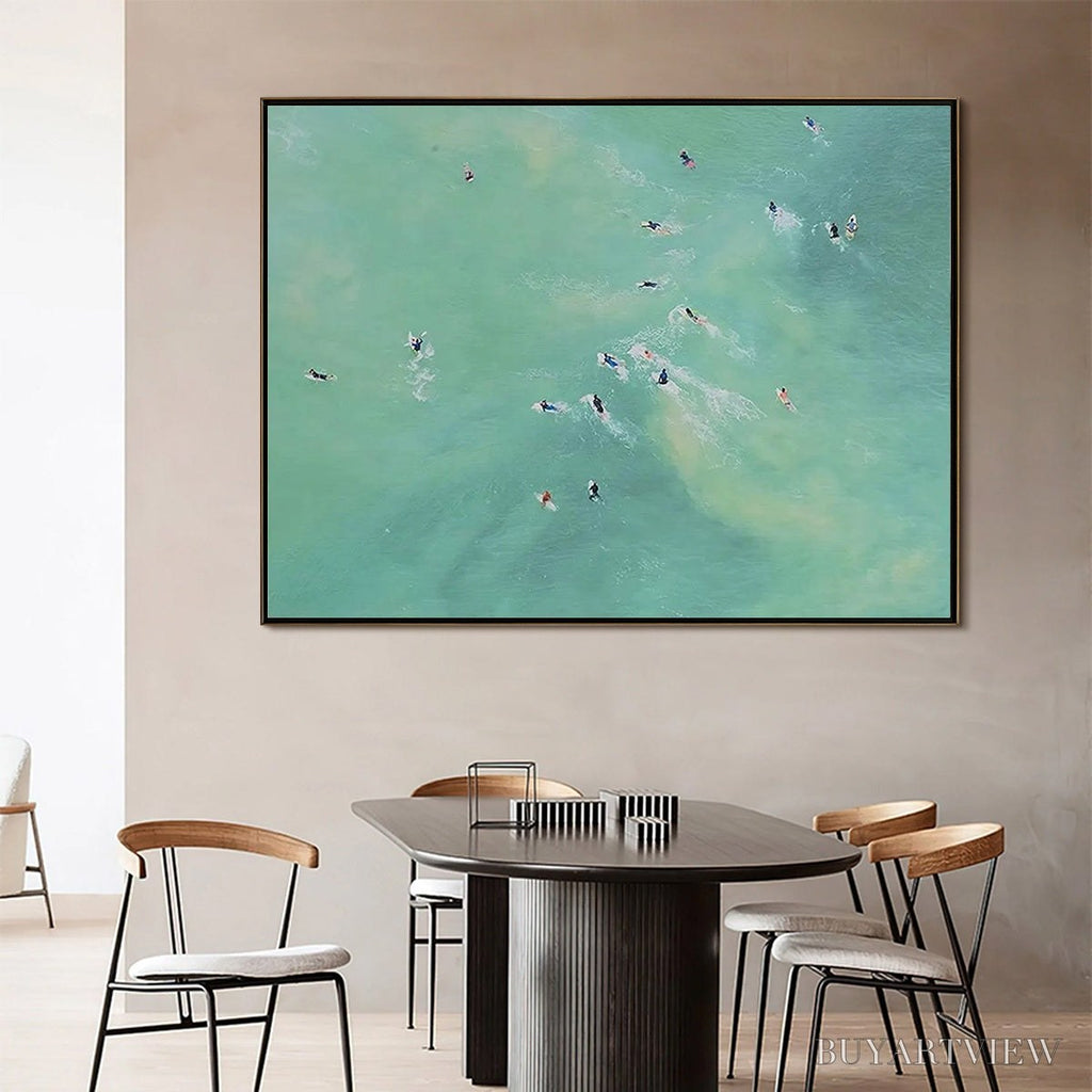 ARTOVITAS Tidal Chase – Aerial Surfer Sports Scene Painting - image 2