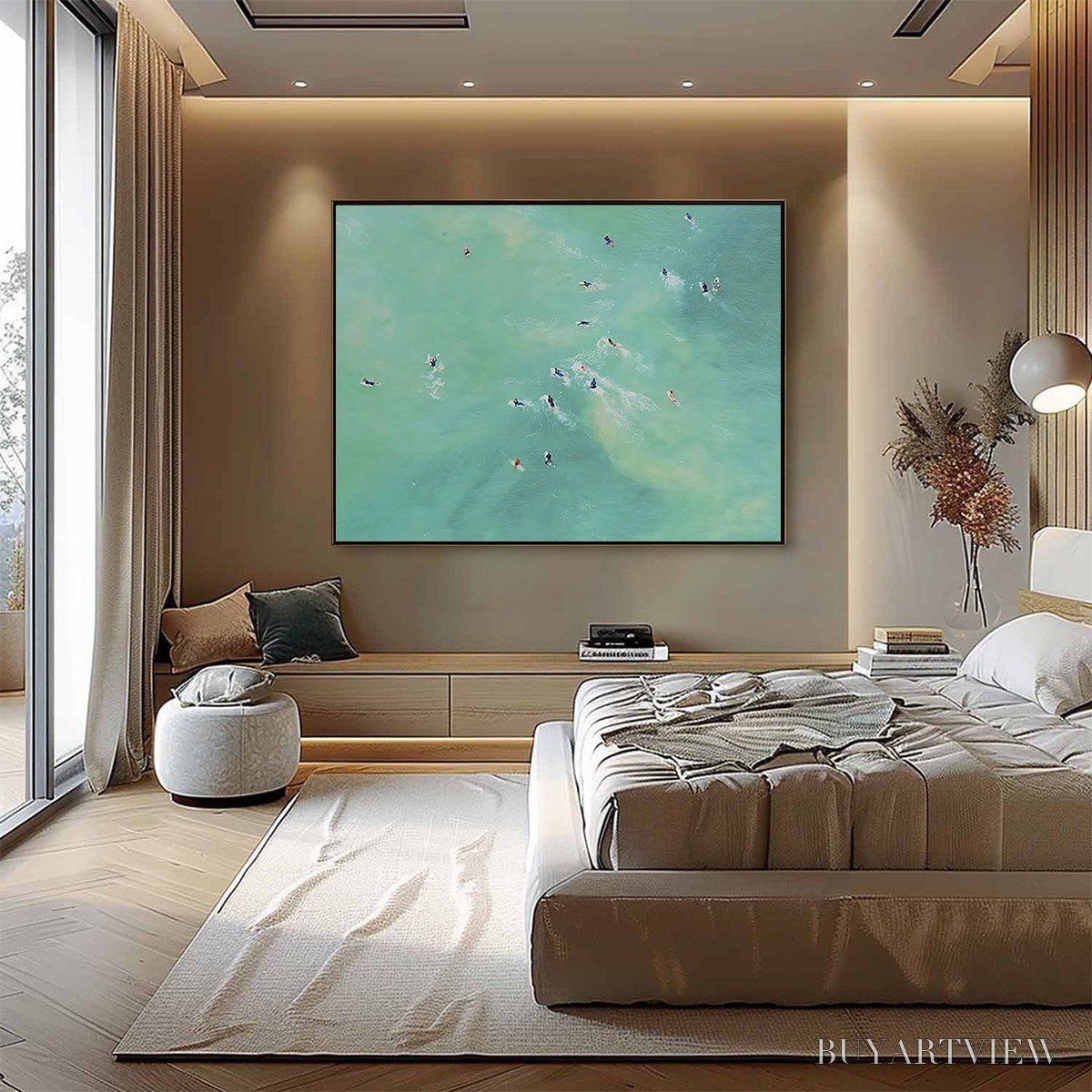 ARTOVITAS Tidal Chase – Aerial Surfer Sports Scene Painting - image 3