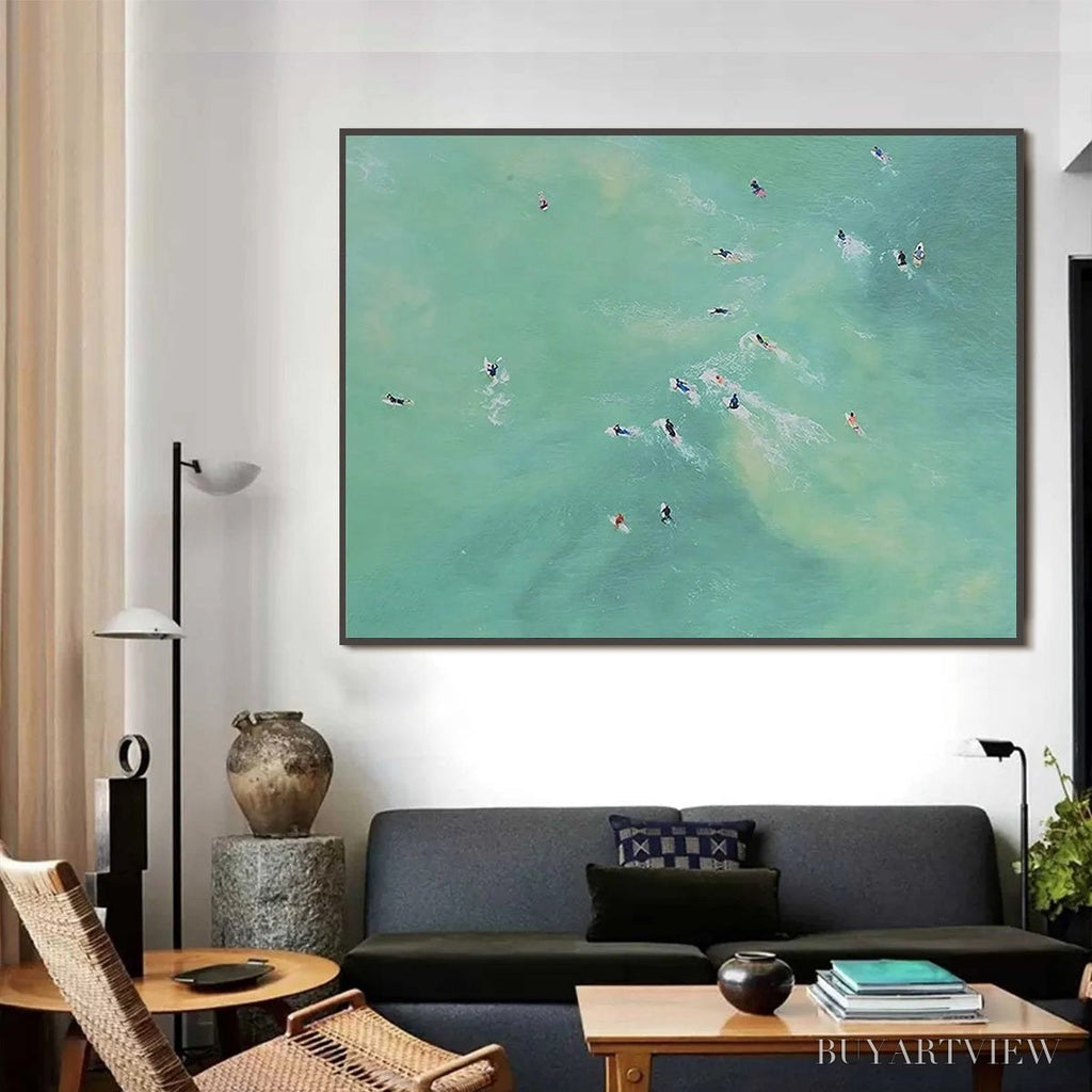 ARTOVITAS Tidal Chase – Aerial Surfer Sports Scene Painting - image 4