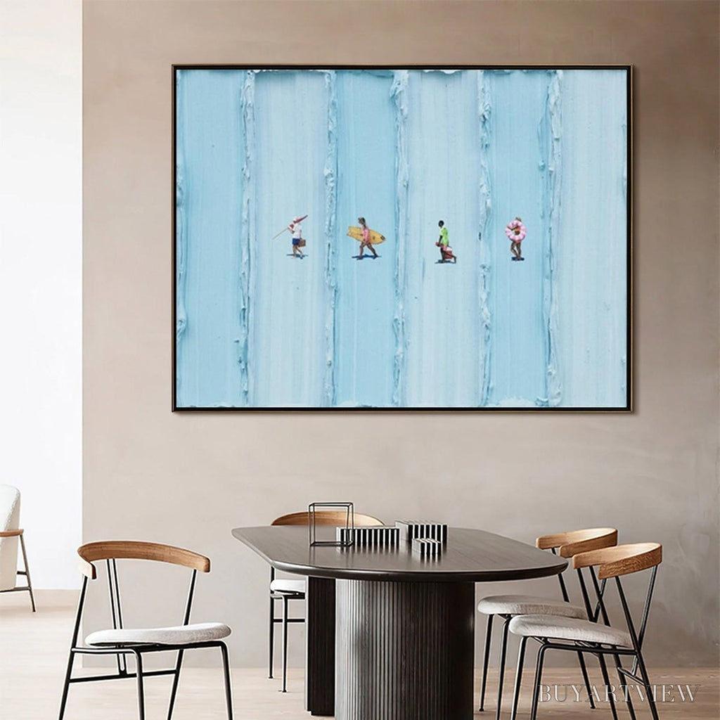 ARTOVITAS Surf Stripes – Minimalist Beach Impasto Painting - image 3