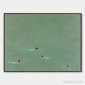 ARTOVITAS Tidal Glide – Minimalist Swimmer Sports Oil Painting - image 1
