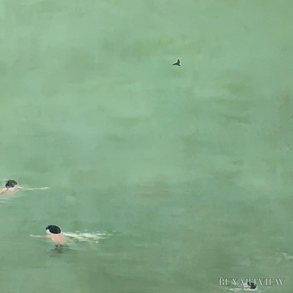ARTOVITAS Tidal Glide – Minimalist Swimmer Sports Oil Painting - image 6