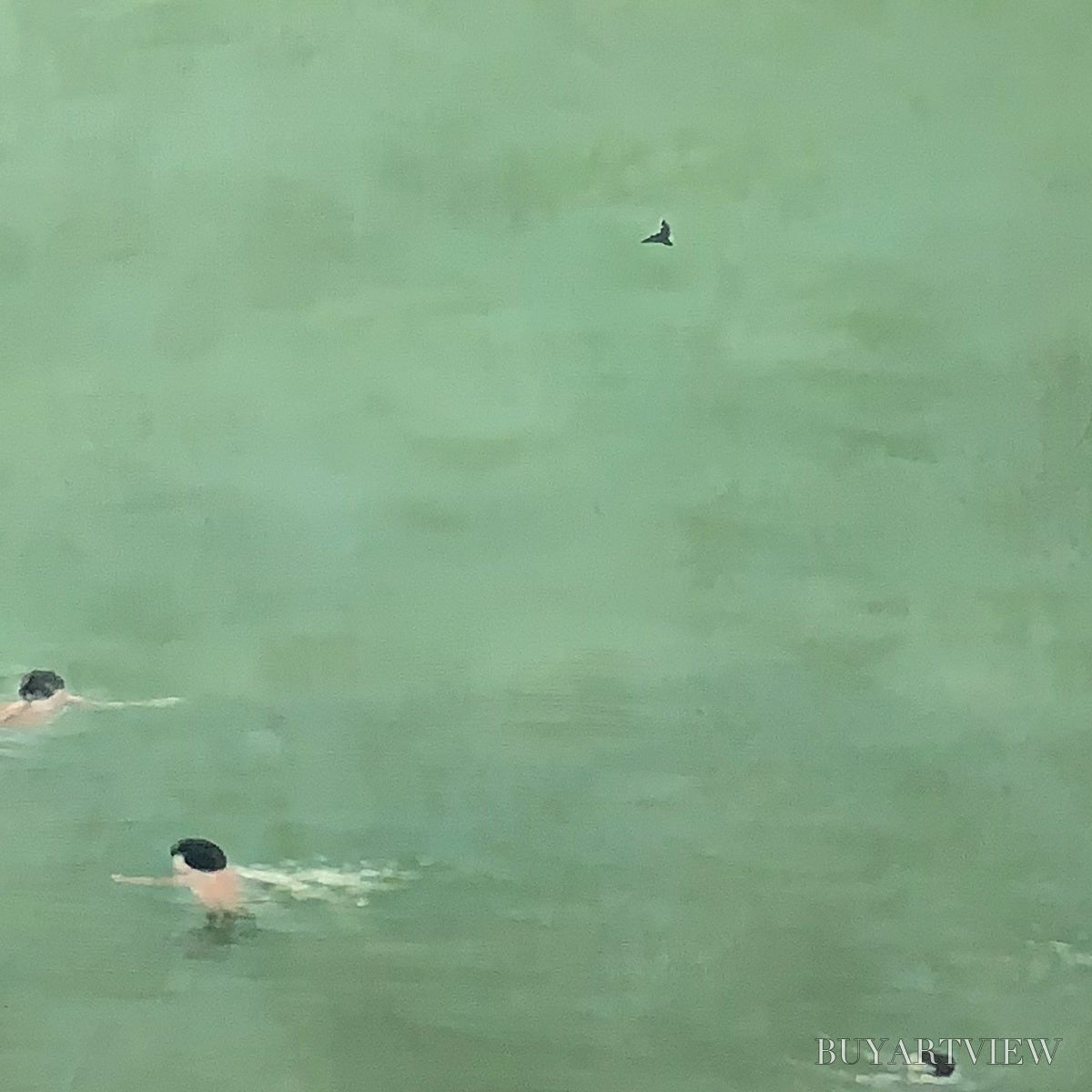 ARTOVITAS Tidal Glide – Minimalist Swimmer Sports Oil Painting - image 6