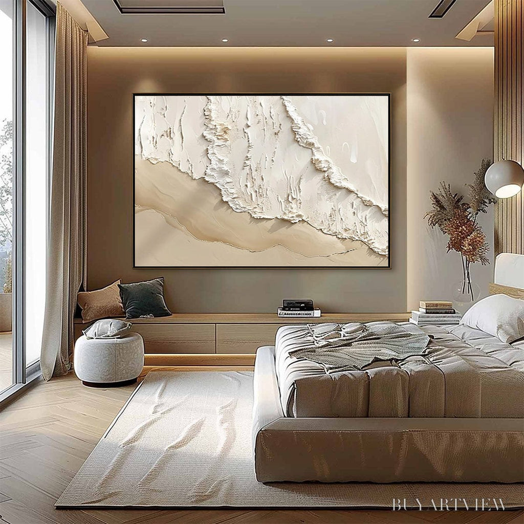 ARTOVITAS Shoreline Whispers – Textured Minimalist Beach Scene Painting - image 6