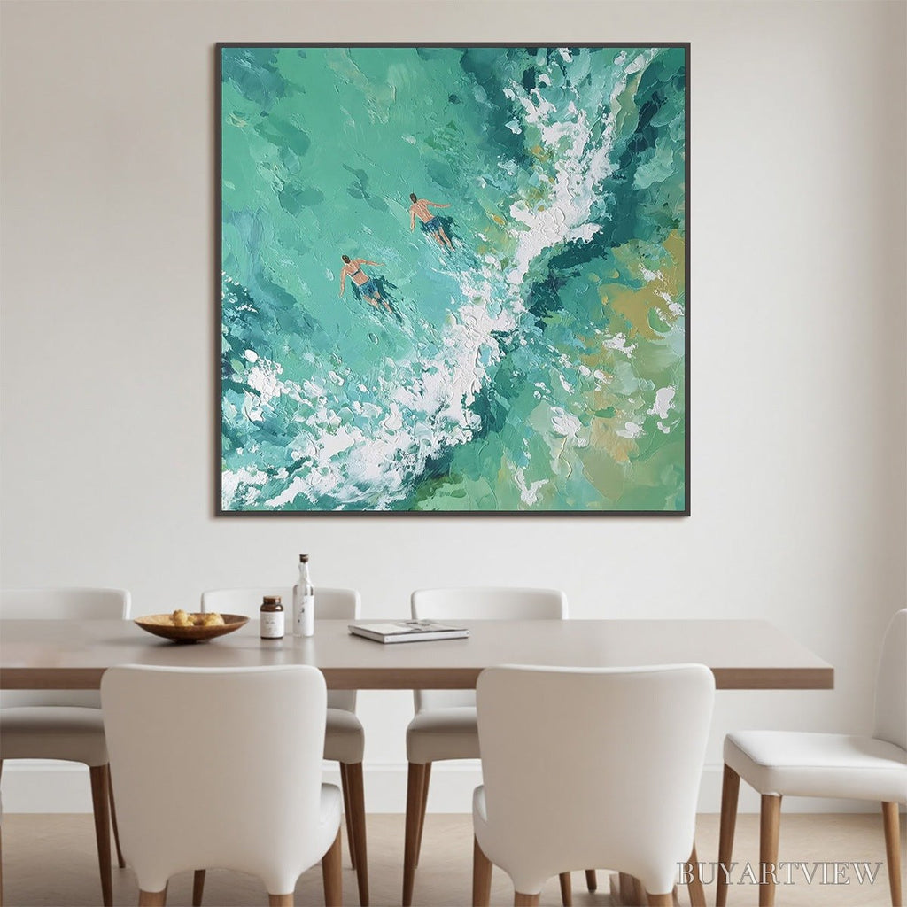 ARTOVITAS Ocean'S Embrace Textured Impressionist Seascape Oil Painting - image 2