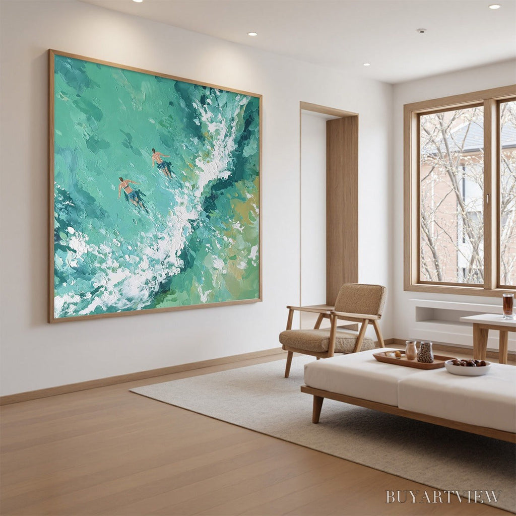 ARTOVITAS Ocean'S Embrace Textured Impressionist Seascape Oil Painting - image 4