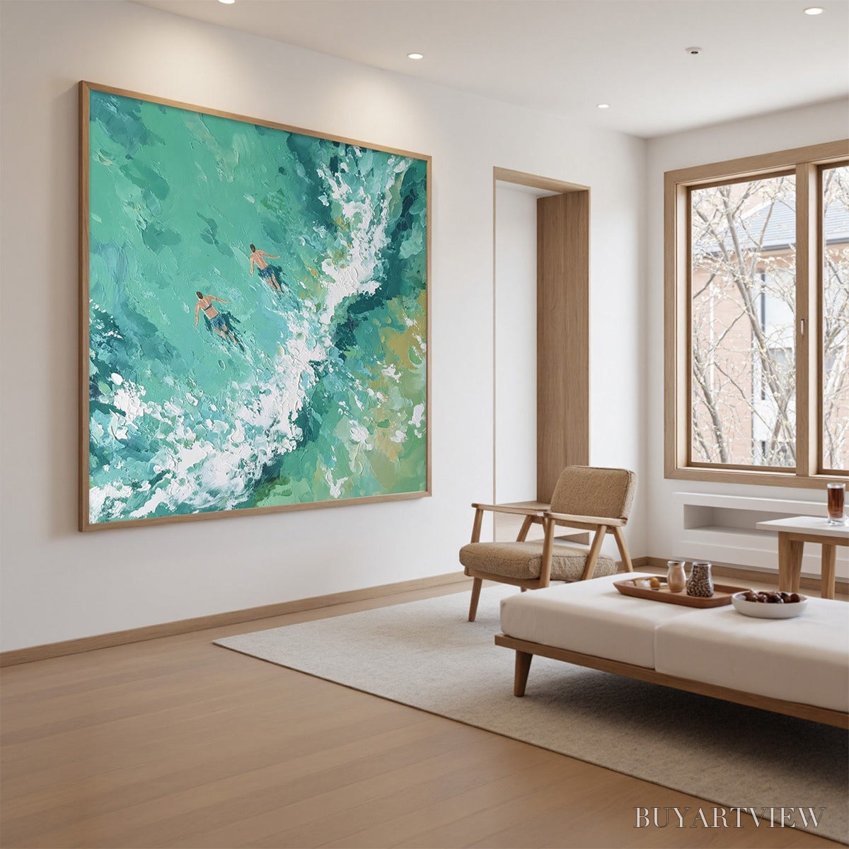 ARTOVITAS Ocean'S Embrace Textured Impressionist Seascape Oil Painting - image 4