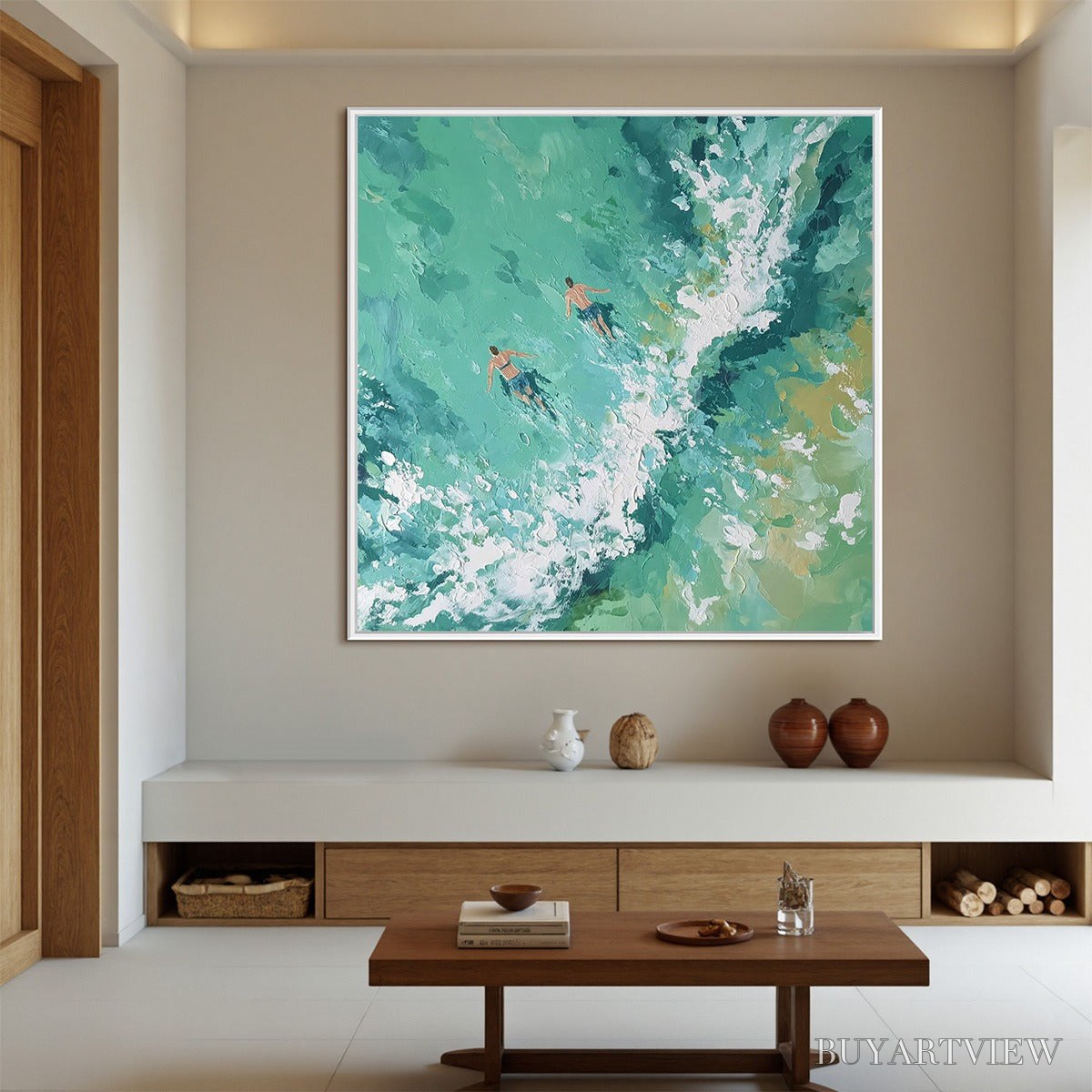 ARTOVITAS Ocean'S Embrace Textured Impressionist Seascape Oil Painting - image 5