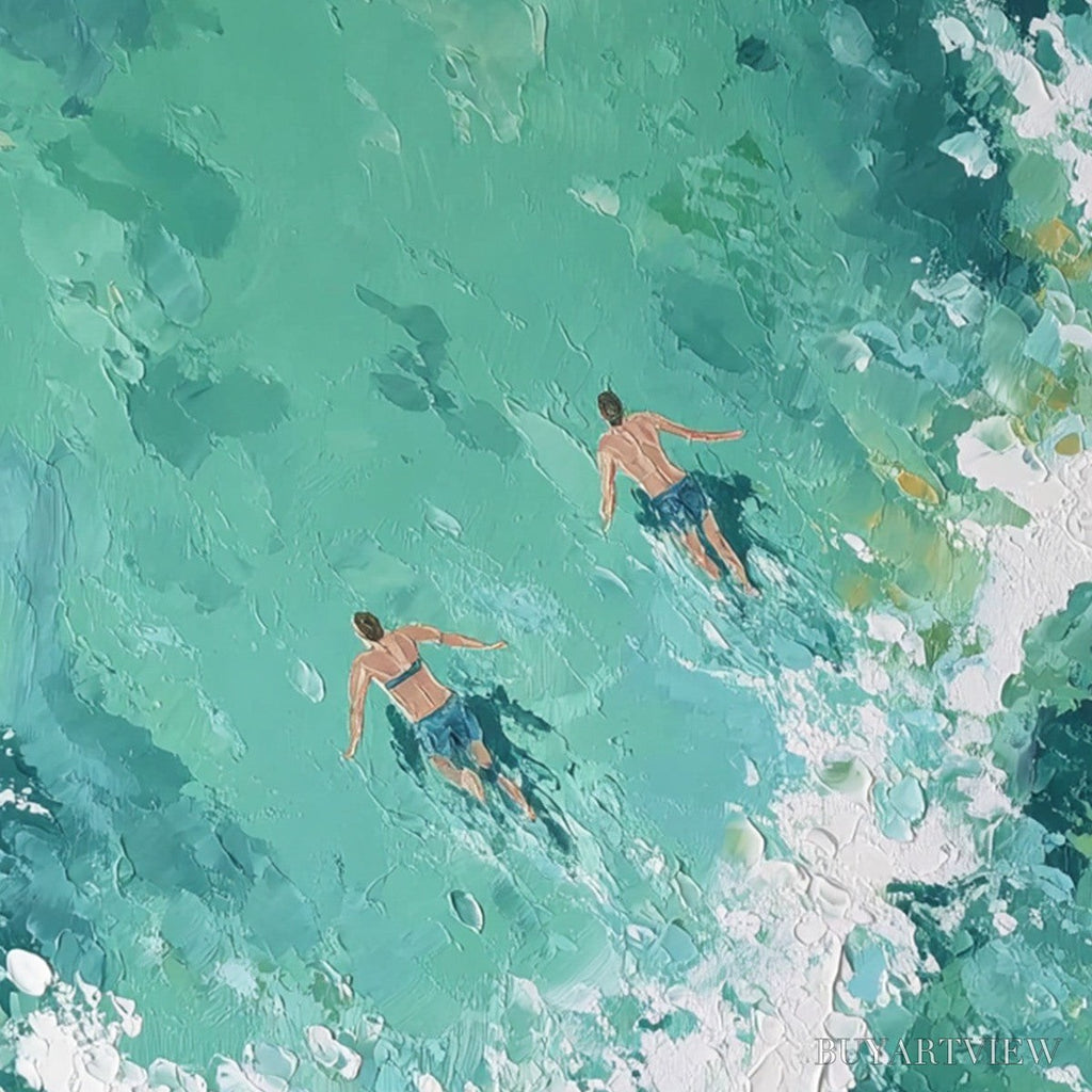 ARTOVITAS Ocean'S Embrace Textured Impressionist Seascape Oil Painting - image 6