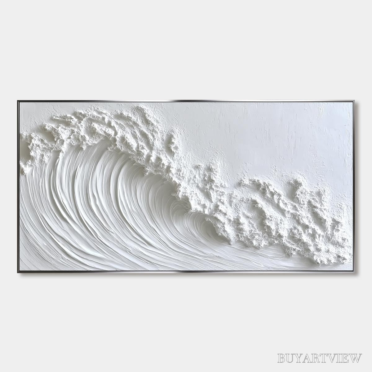 ARTOVITAS White Crest – Textured Impasto Seascape Oil Painting - image 1