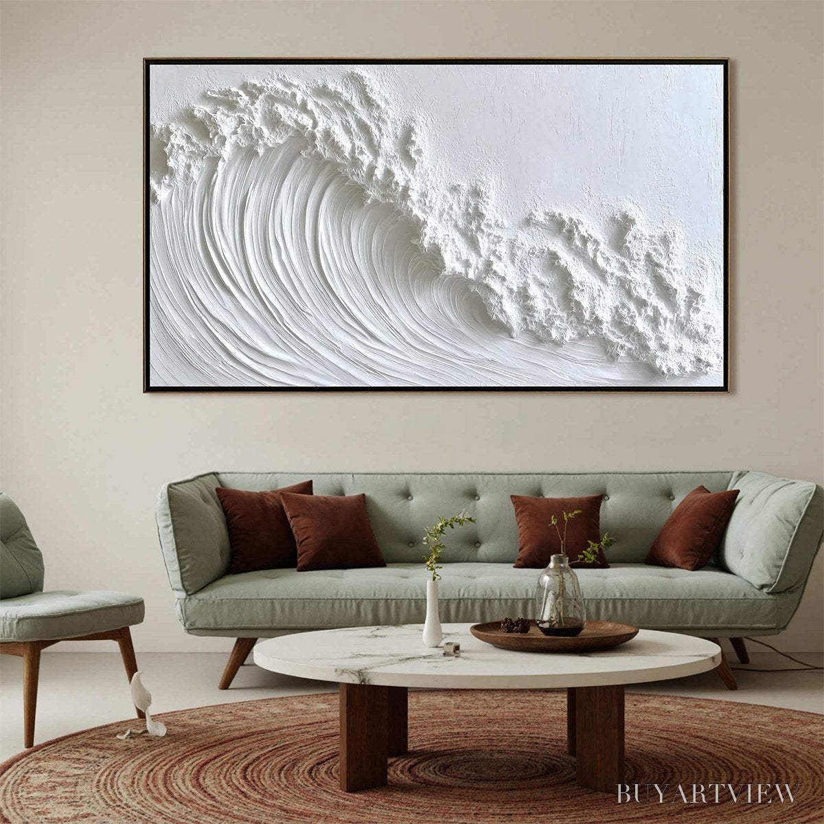 ARTOVITAS White Crest – Textured Impasto Seascape Oil Painting - image 2