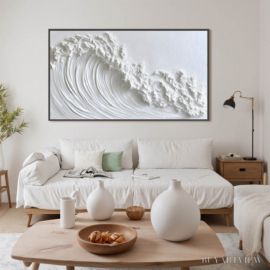 ARTOVITAS White Crest – Textured Impasto Seascape Oil Painting - image 5