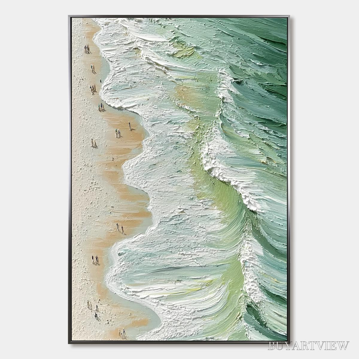 ARTOVITAS Seashore Serenade – Textured Impasto Beach Oil Painting - image 1