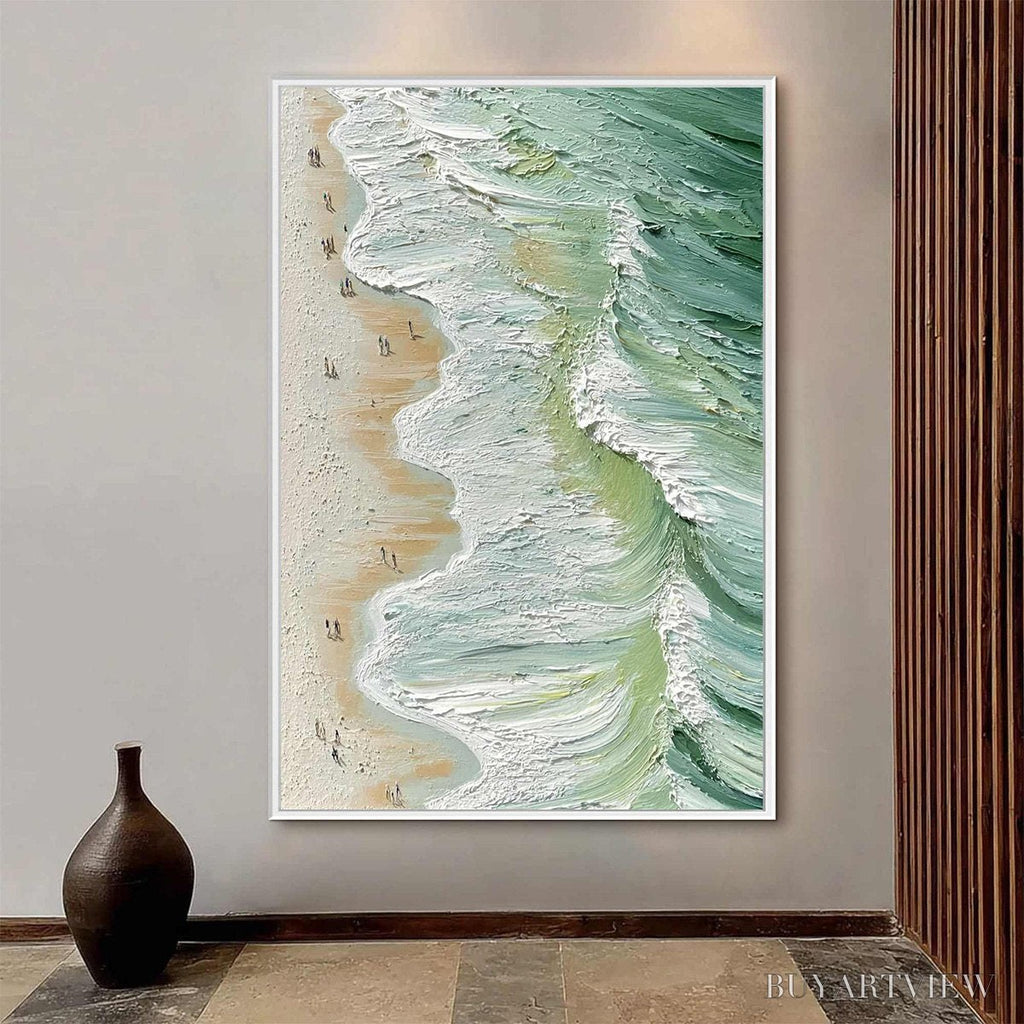 ARTOVITAS Seashore Serenade – Textured Impasto Beach Oil Painting - image 2