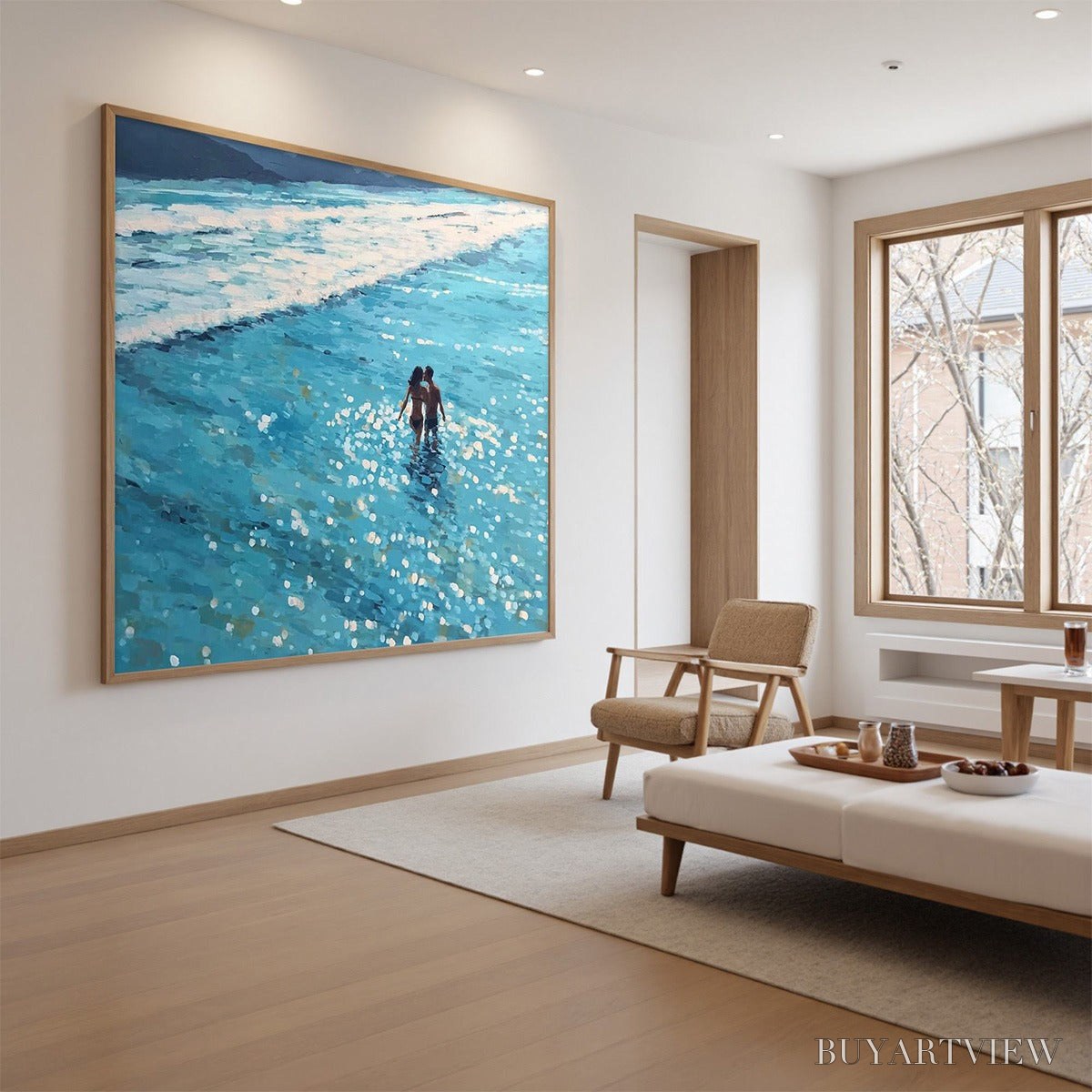 ARTOVITAS Ocean Embrace – Romantic Beach Scene Oil Painting - image 3