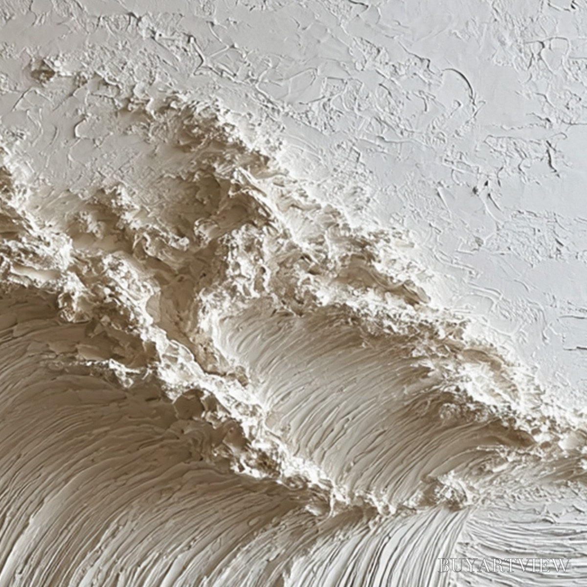 ARTOVITAS White Wave – Textured Minimalist 3D Oil Painting - image 6