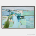 ARTOVITAS Azure Dream – Textured Abstract Landscape Oil Painting - image 1