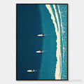 ARTOVITAS Ocean'S Three – Minimalist Aerial Surfing Scene Oil Painting - image 1
