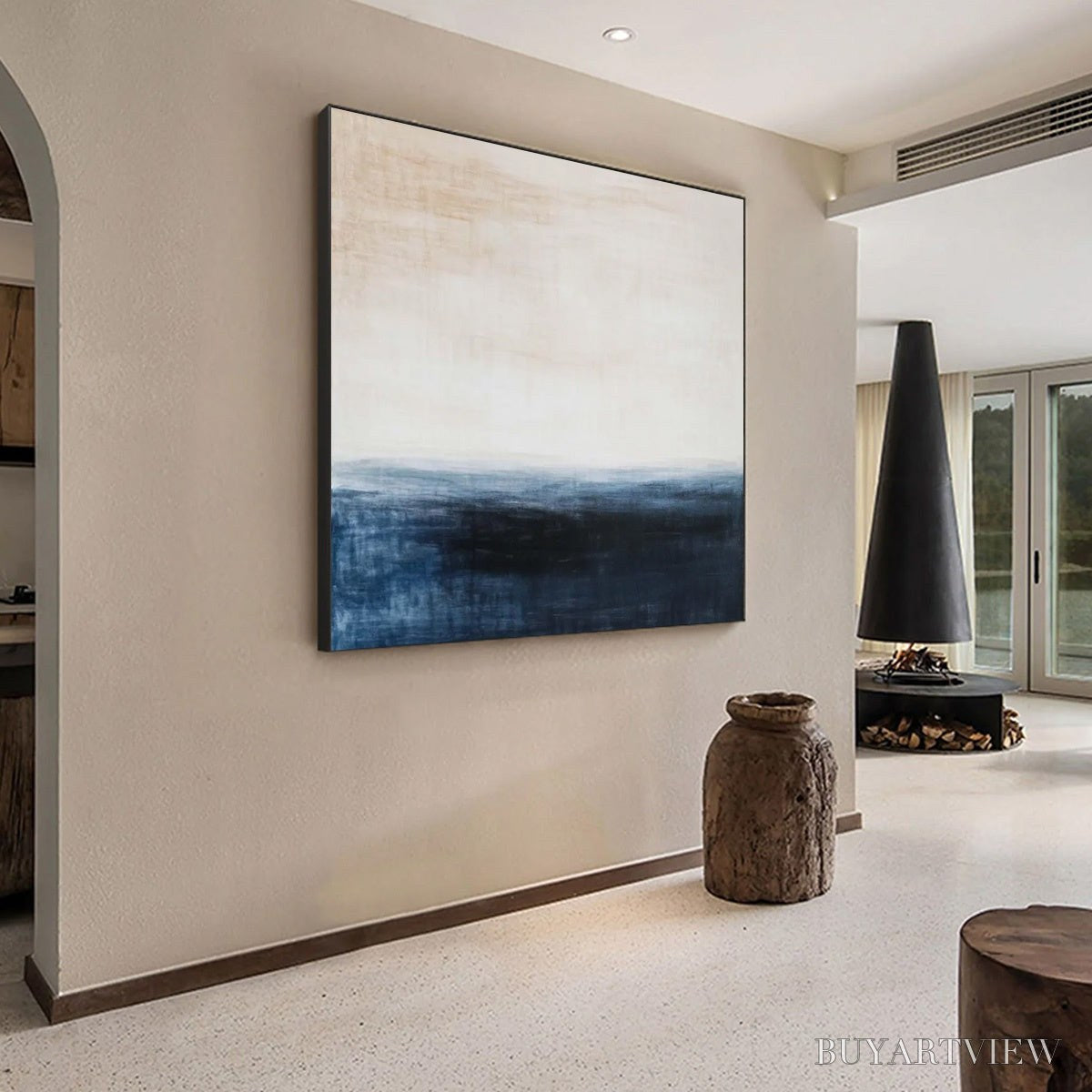 ARTOVITAS Dusk At Sea – Textured Abstract Ocean Oil Painting - image 3