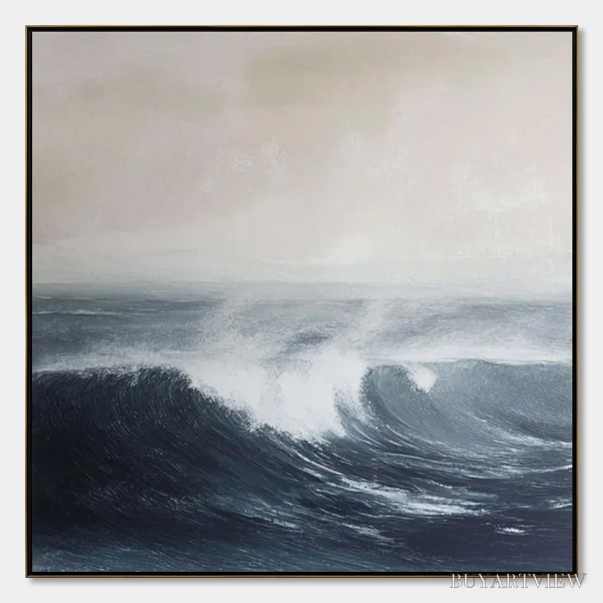 ARTOVITAS Ocean'S Embrace – Atmospheric Coastal Seascape Oil Painting - image 1