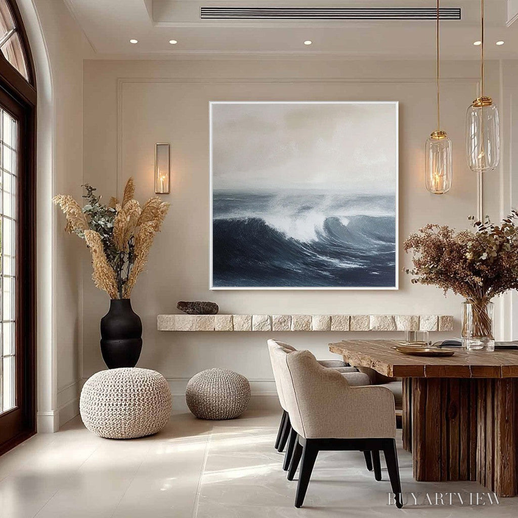 ARTOVITAS Ocean'S Embrace – Atmospheric Coastal Seascape Oil Painting - image 2