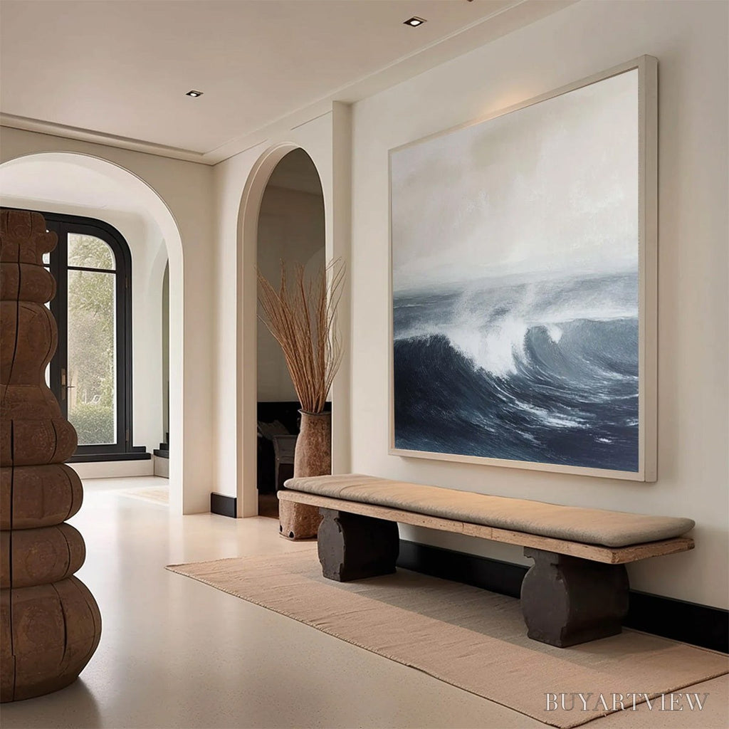 ARTOVITAS Ocean'S Embrace – Atmospheric Coastal Seascape Oil Painting - image 5
