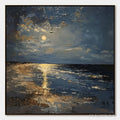 ARTOVITAS Moonlit Serenity – Impressionist Coastal Night Oil Painting - image 1