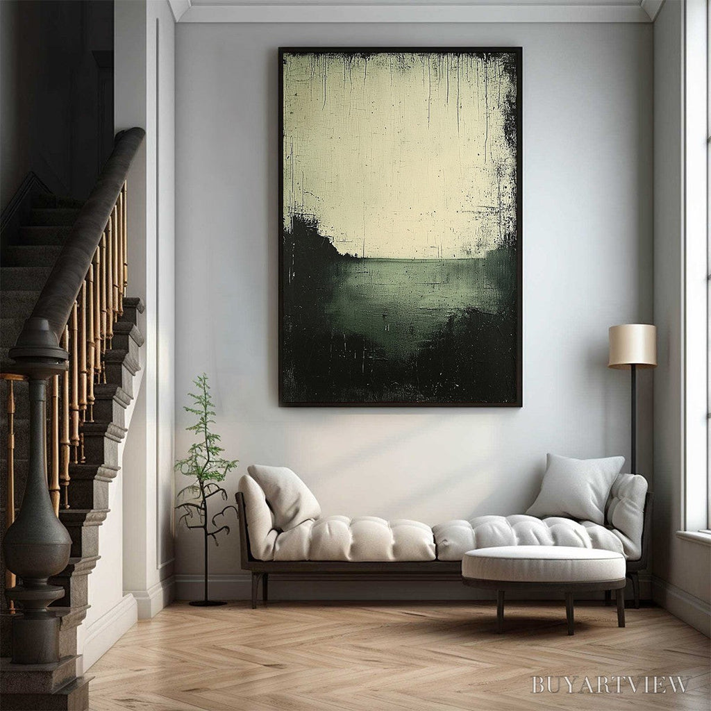 ARTOVITAS Emerald Mist – Textured Wabi-Sabi Seascape Oil Painting - image 6