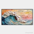 ARTOVITAS Ocean'S Embrace – Textured Impasto Ocean Wave Oil Painting - image 1