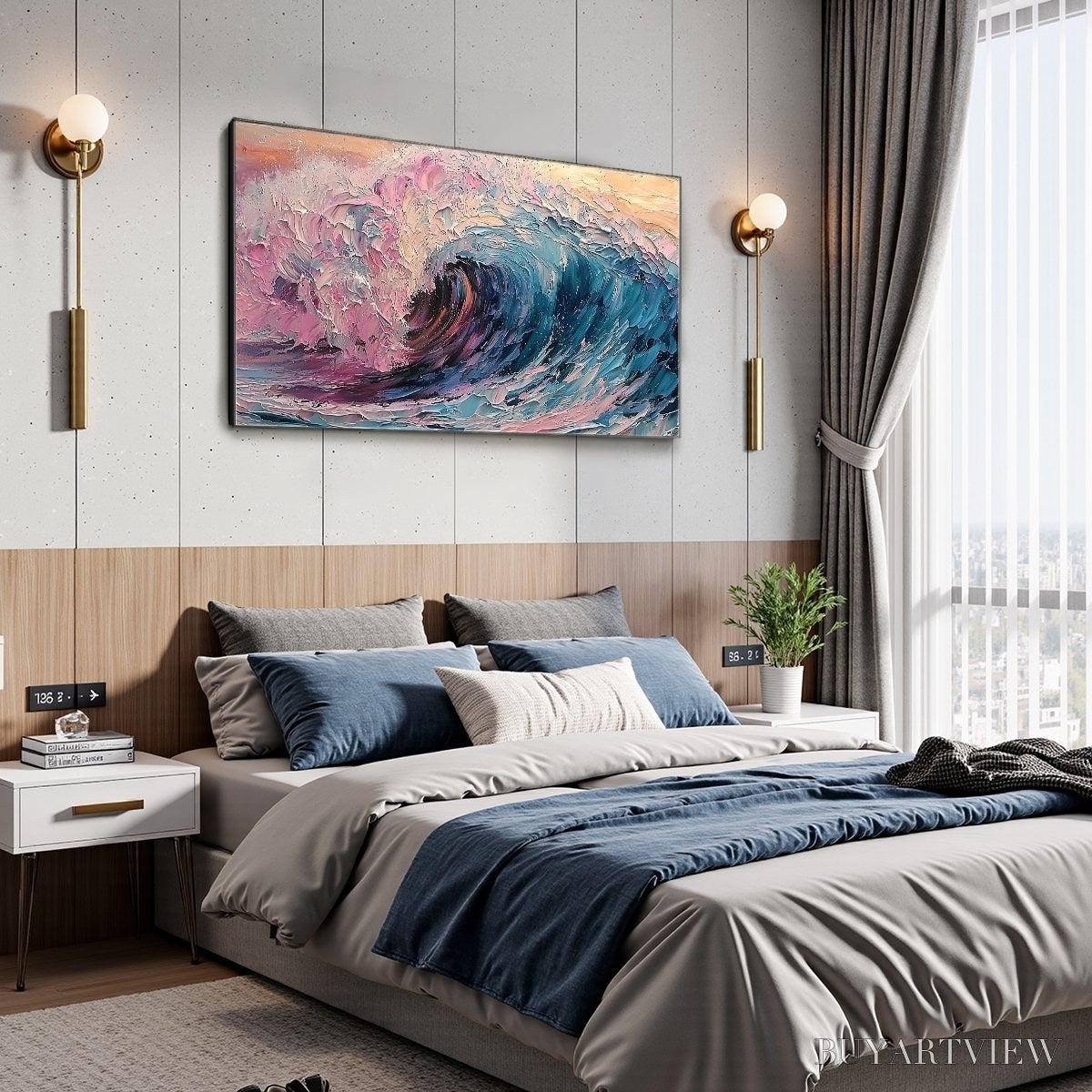 ARTOVITAS Crystal Crest – Textured Impasto Ocean Wave Oil Painting - image 4