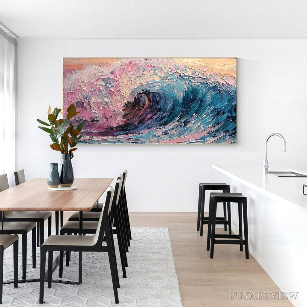 ARTOVITAS Crystal Crest – Textured Impasto Ocean Wave Oil Painting - image 6