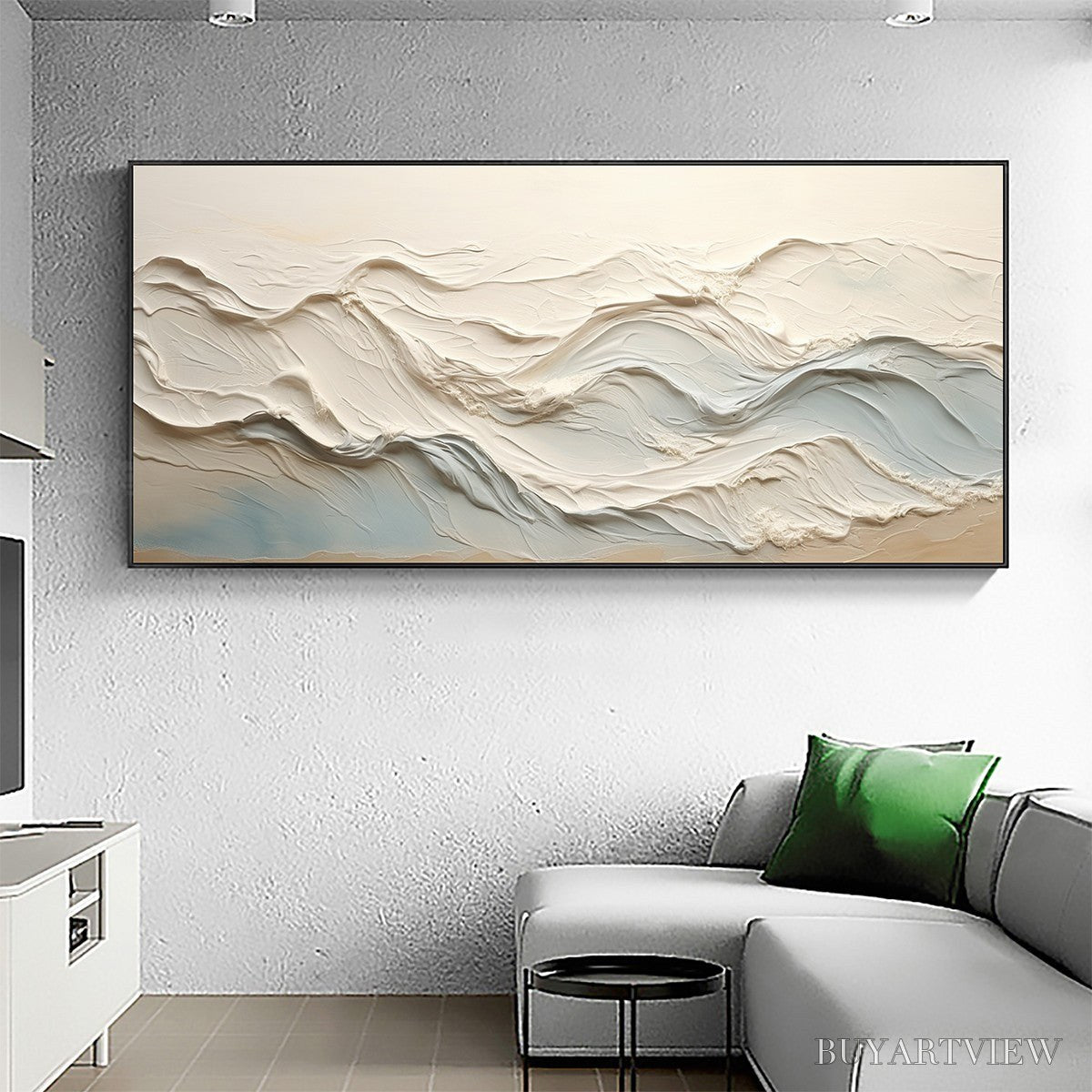 ARTOVITAS Ocean Echoes – Textured Abstract Oil Painting - image 4