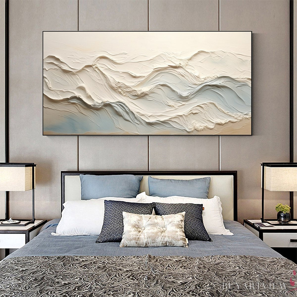 ARTOVITAS Ocean Echoes – Textured Abstract Oil Painting - image 5