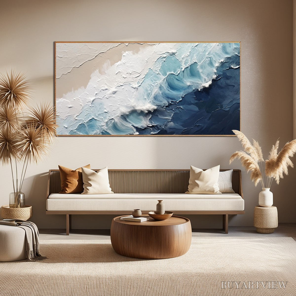 ARTOVITAS Crashing Waves – Textured Coastal Seascape Oil Painting - image 2