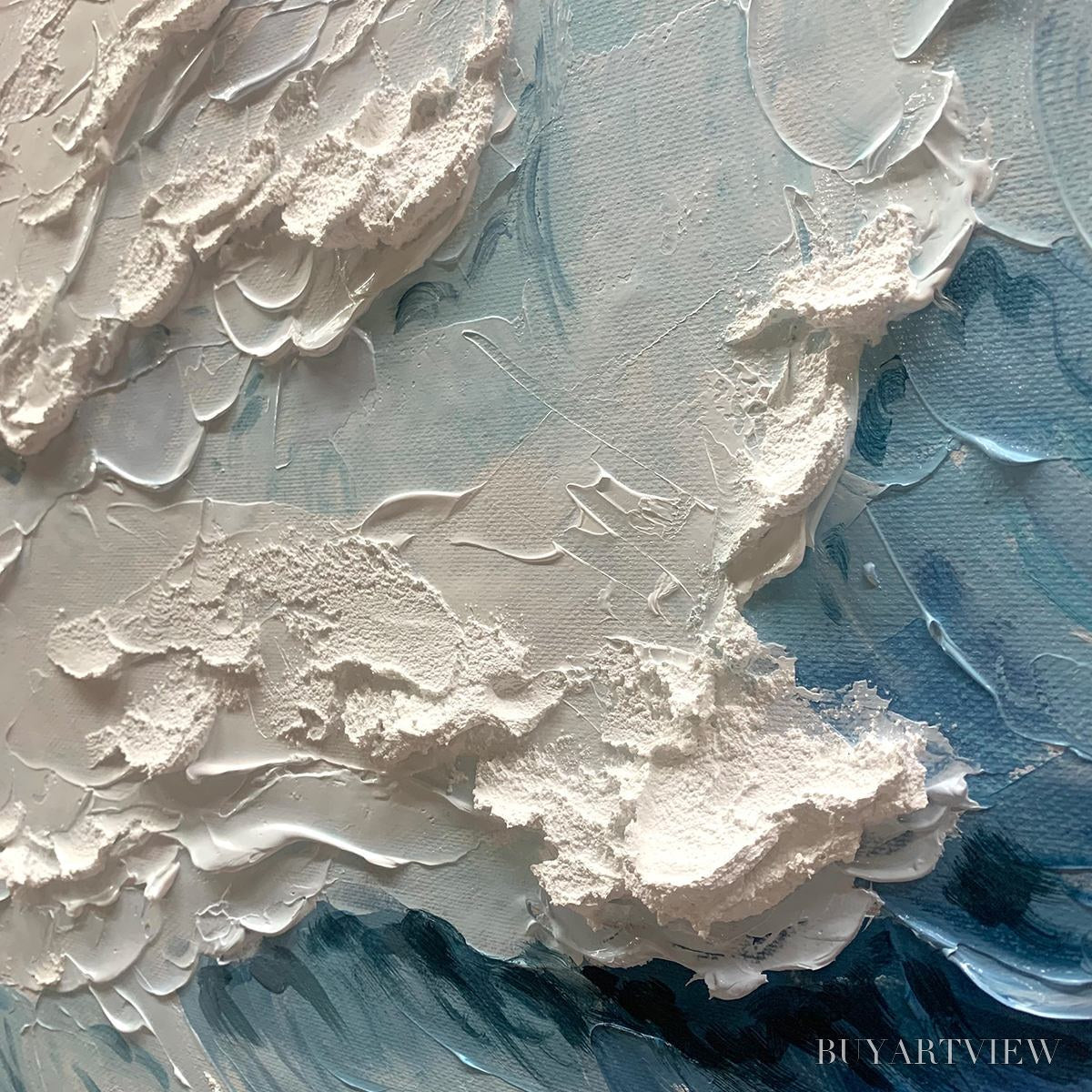 ARTOVITAS Crashing Waves – Textured Coastal Seascape Oil Painting - image 3
