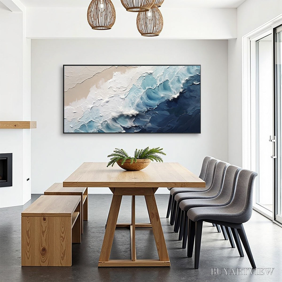 ARTOVITAS Crashing Waves – Textured Coastal Seascape Oil Painting - image 5