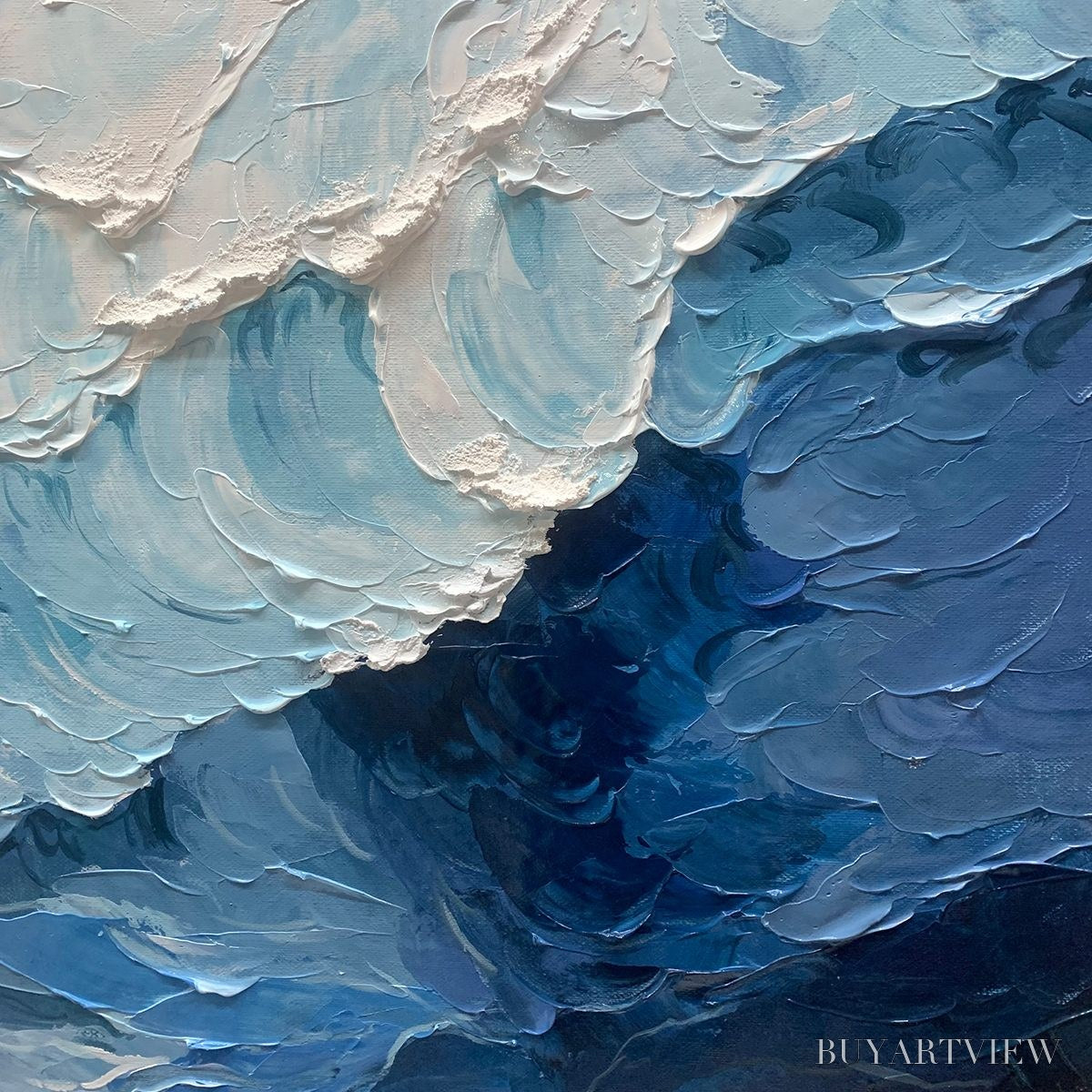 ARTOVITAS Crashing Waves – Textured Coastal Seascape Oil Painting - image 6