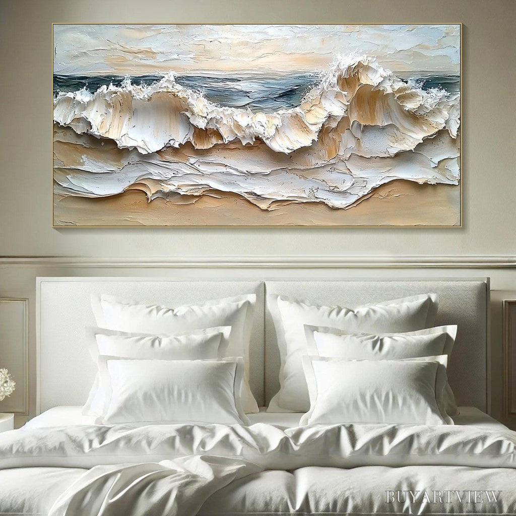 ARTOVITAS Coastal Crescendo – Heavily Textured Impasto Ocean Wave - image 2