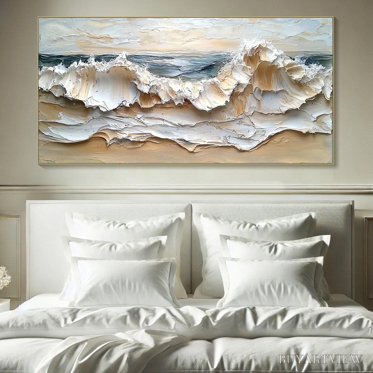 ARTOVITAS Coastal Crescendo – Heavily Textured Impasto Ocean Wave - image 2
