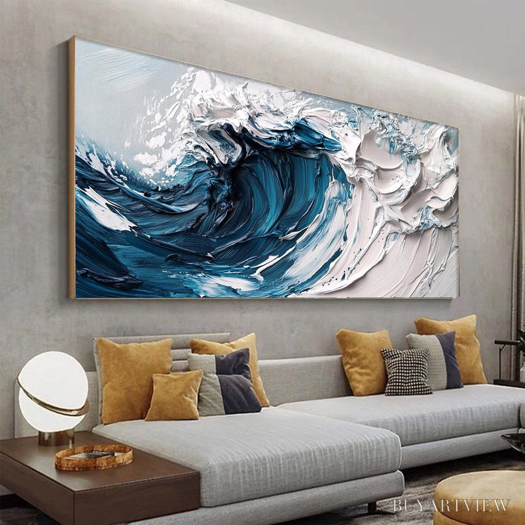 ARTOVITAS Crashing Wave – Textured Impasto Ocean Wave Oil Painting - image 4