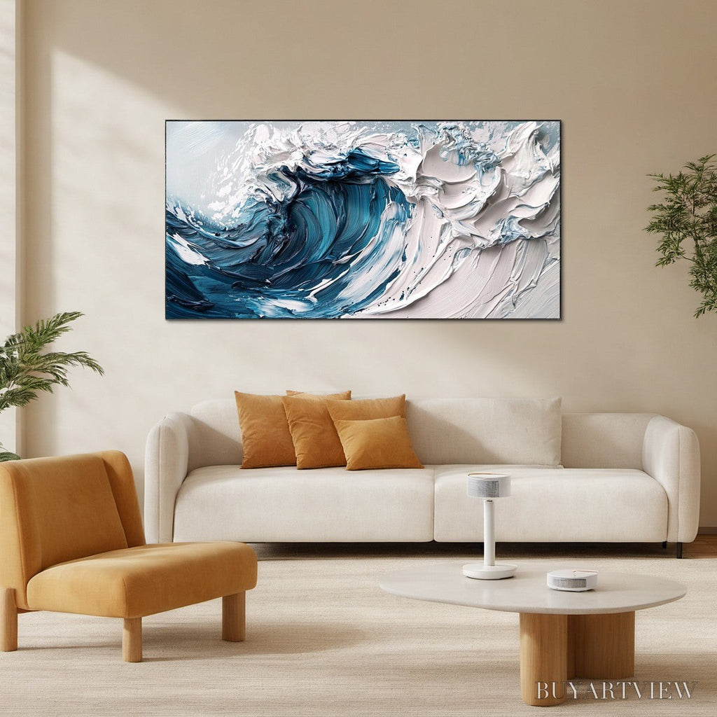 ARTOVITAS Crashing Wave – Textured Impasto Ocean Wave Oil Painting - image 5