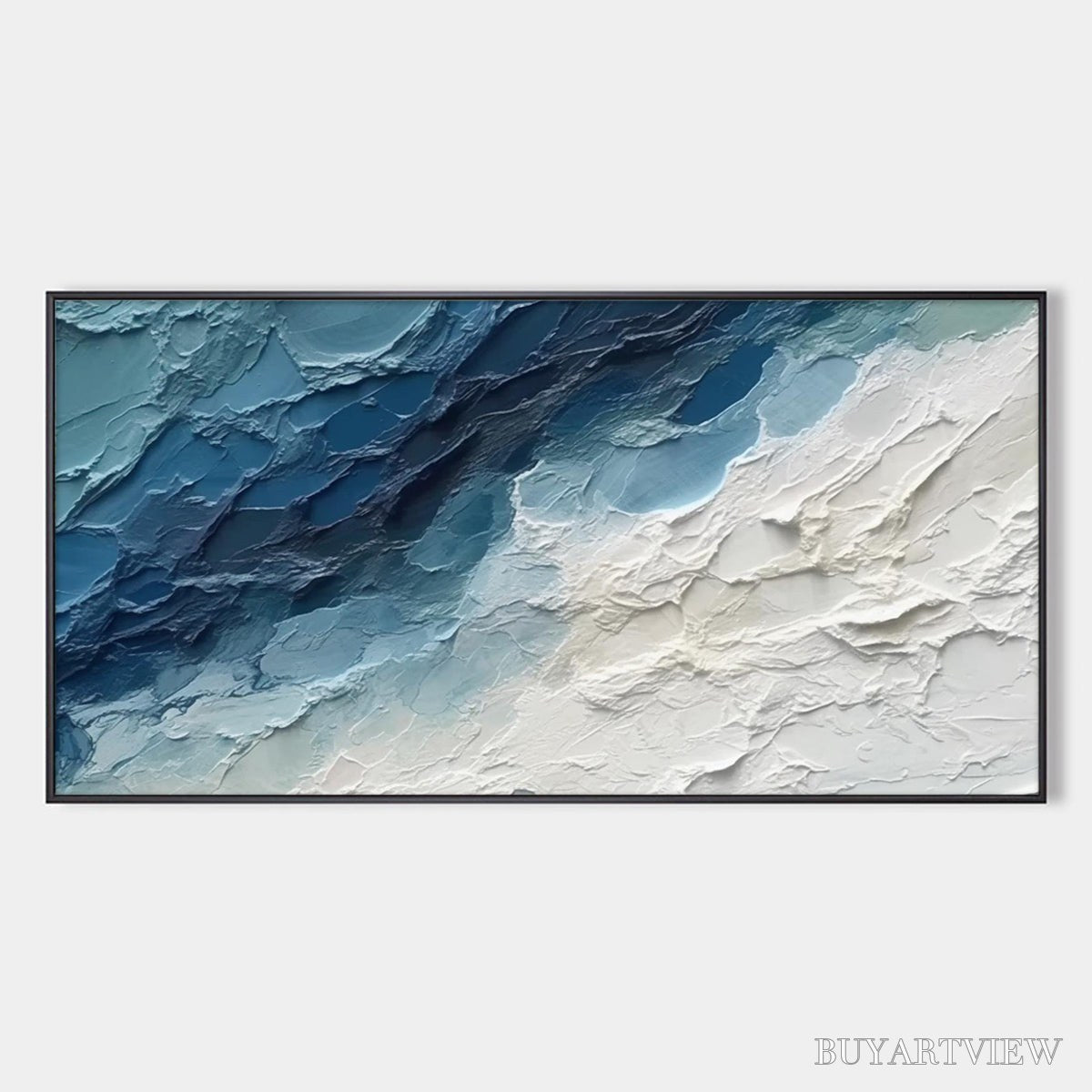 ARTOVITAS Golden Surge – Textured Impasto Ocean Sunrise Wave Oil Painting - image 1