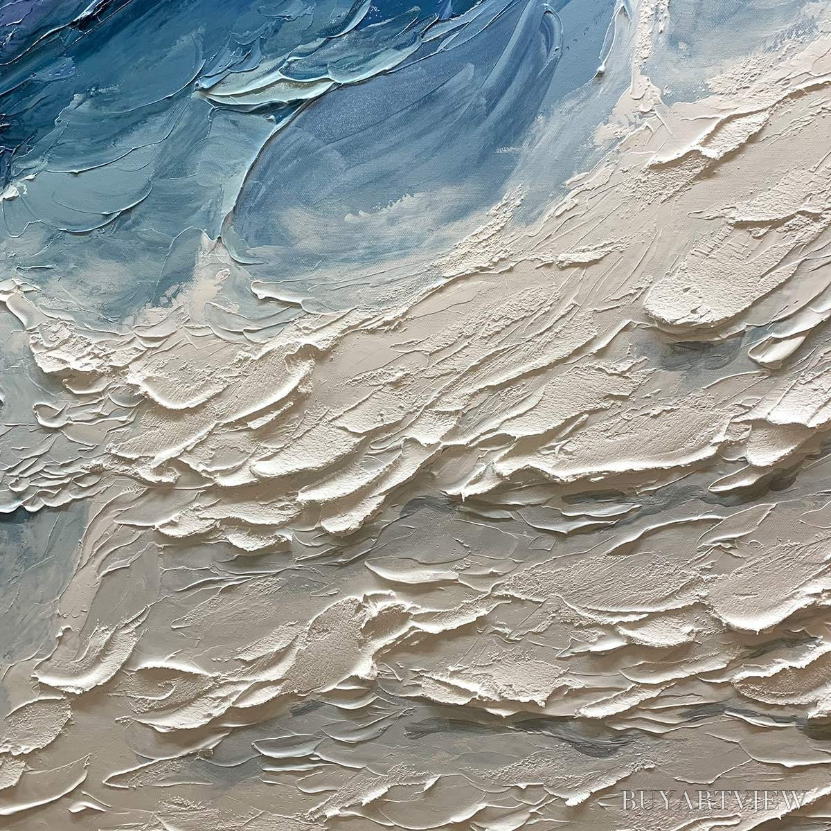 ARTOVITAS Golden Surge – Textured Impasto Ocean Sunrise Wave Oil Painting - image 3