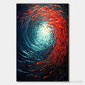 ARTOVITAS Oceanic Dance – Abstract Swirling Fish Oil Painting - image 1