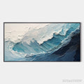 ARTOVITAS Azure Crest – Ocean Waves Abstract Impasto Oil Painting - image 1