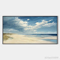 ARTOVITAS Seaside Serenity – Textured Coastal Beach Oil Painting - image 1