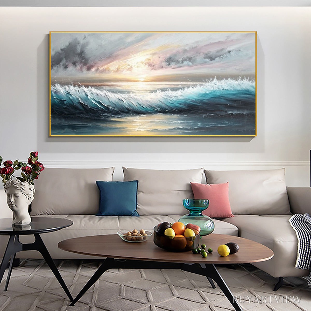 ARTOVITAS Dusk Tide – Ocean Waves Seascape Oil Painting - image 2